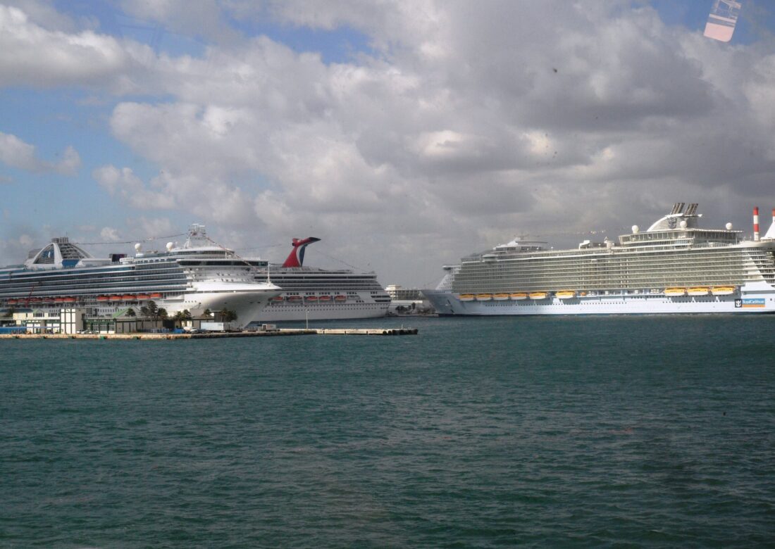 Cruise ships docked at Port Everglades near Fort Lauderdale