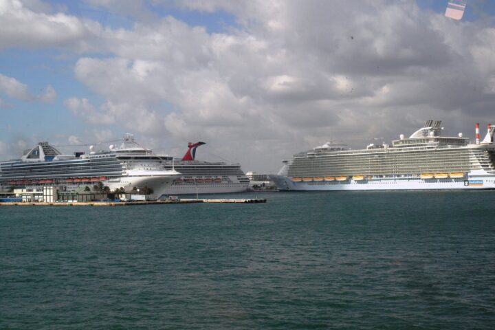 Cruise ships docked at Port Everglades near Fort Lauderdale