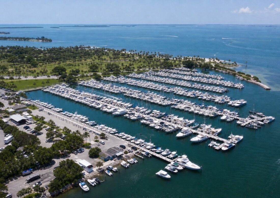 Crandon Marina on Key Biscayne from the air
